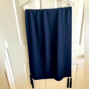 Navy Blue shawl with tassels